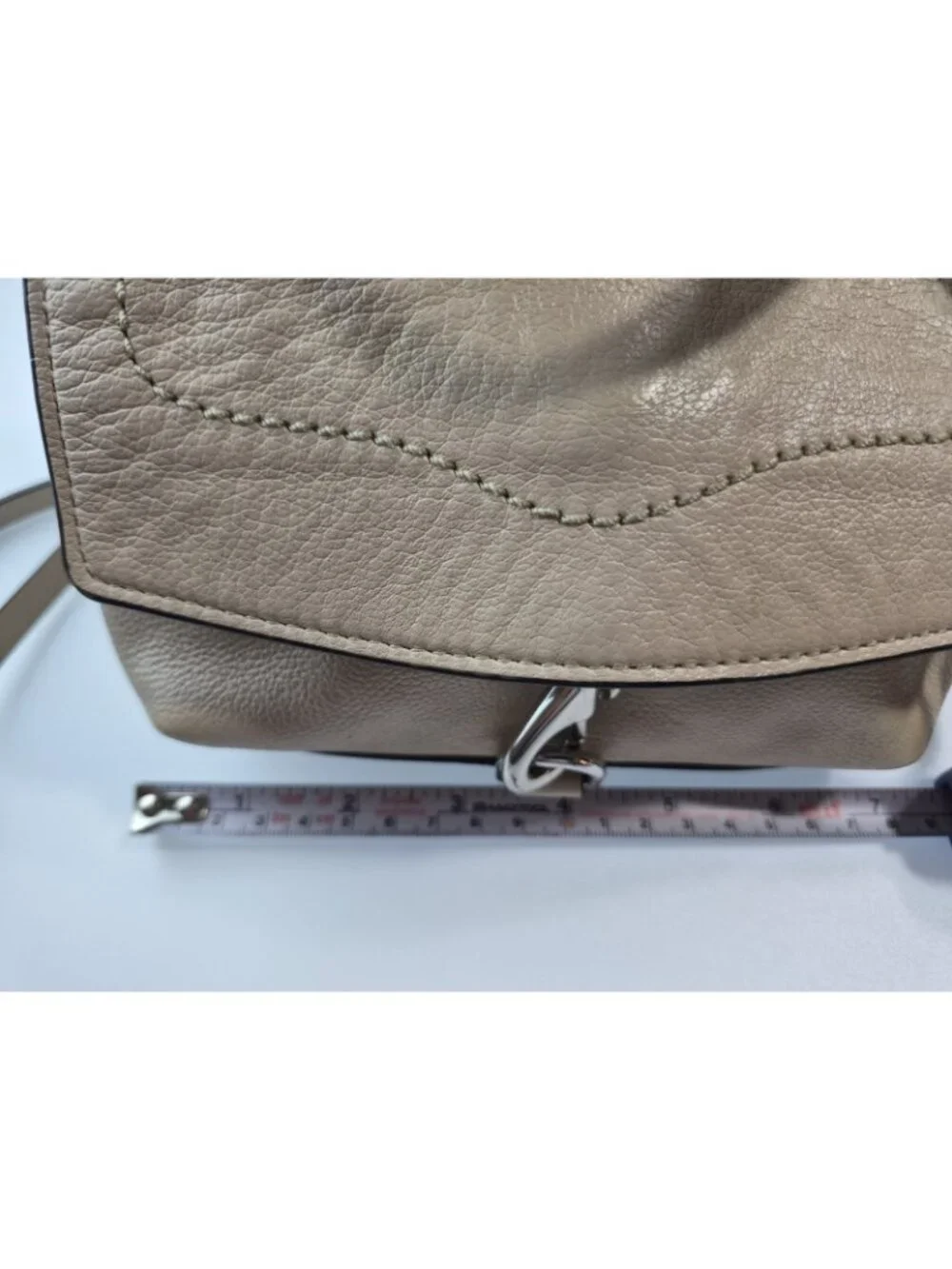 Rebecca Minkoff Crossbody Bag Cream Leather Fringe Adjustable Strap Handle